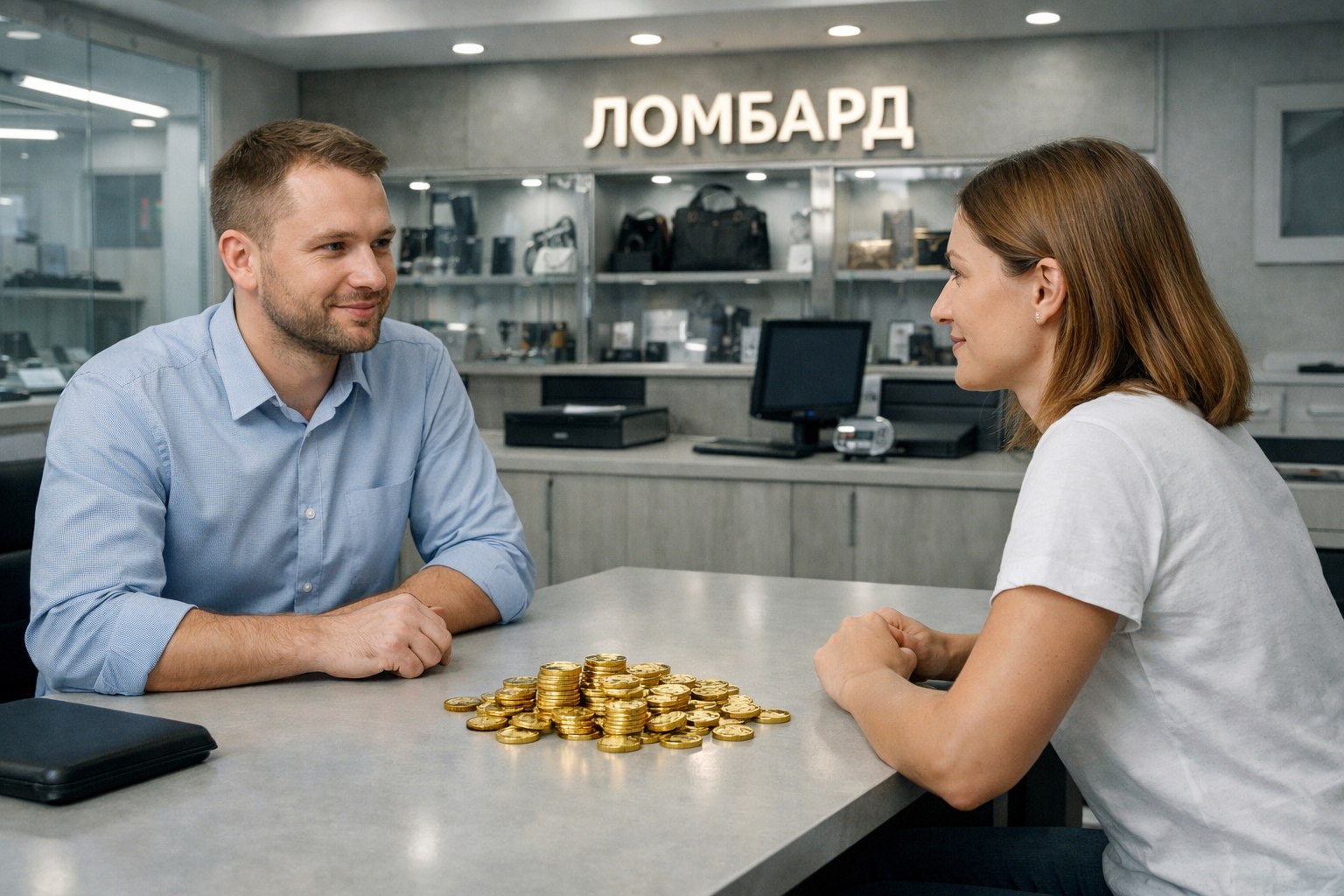 Сдача монет в ломбард